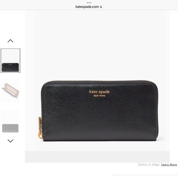 kate spade Handbags - Kate Spade black leather zip around wallet